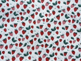 Strawberry Print Flat Sheet Full Size 80 X 96 Inch Fruit Novelty Cutter ... - £18.73 GBP