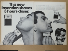1966 Remington Electric Shaver Hiram Walkers Ten High Print Ad 21 x 13.5" - $7.20