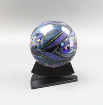 Rollin Karg Signed Dichroic Art Glass Paperweight Sculpture With Stand - £198.84 GBP