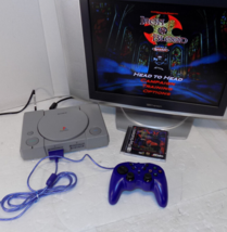 Sony PlayStation 1 PS1 Console power &amp; A/V Cords 1 Controller Game Tested - $58.78