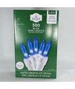 New! 64 ft of 300 Blue Mini LED Lights White Wire Indoor/Outdoor Any Occ... - $25.99