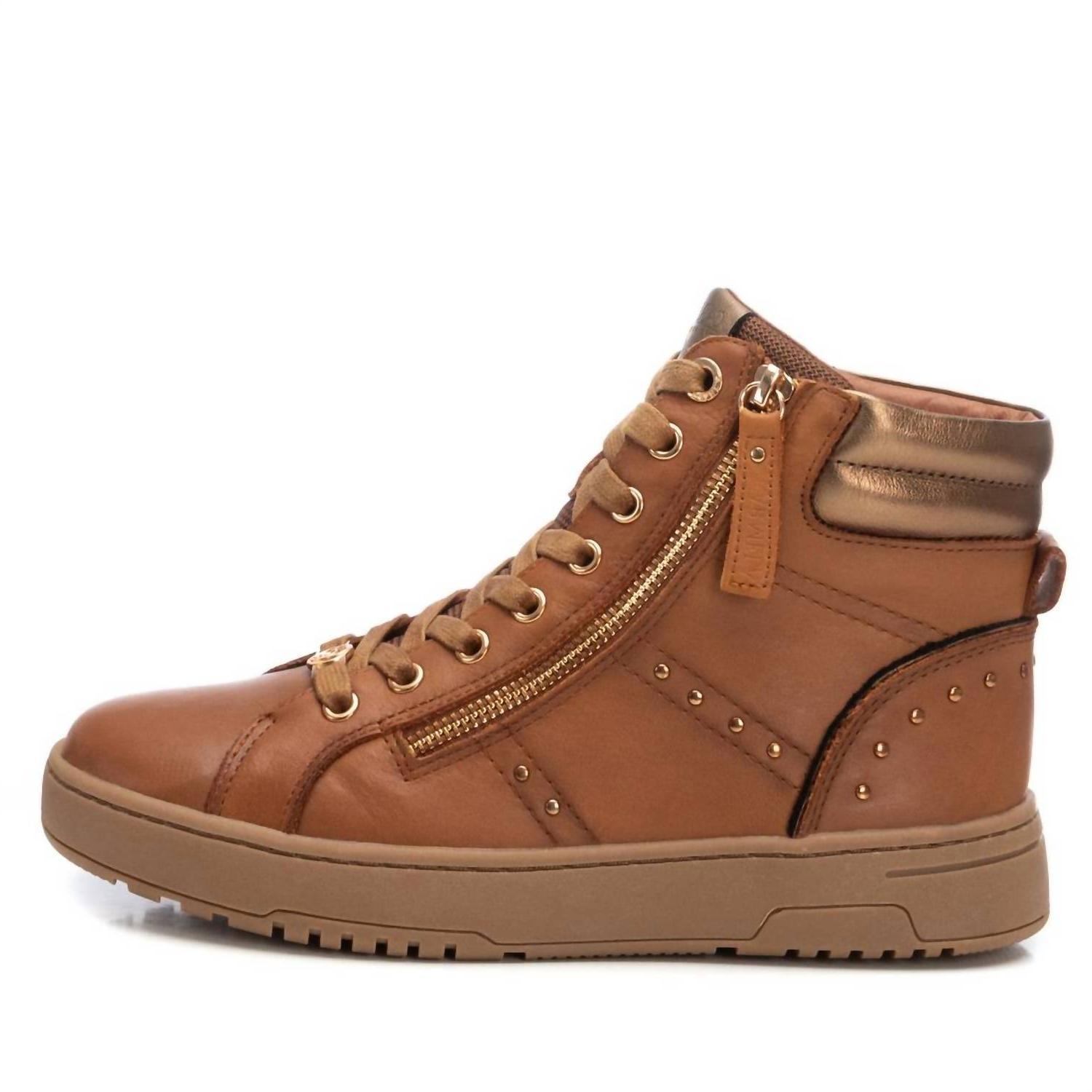 Xti Women&#39;s Leather Ankle Booties Camel - $92.00