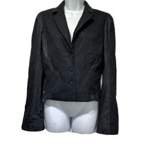 diane von furstenberg Poland gray wool stripe blazer jacket womens Size 10 - £22.60 GBP