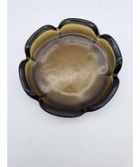 Blenko Smoky Brown Glass Ashtray 7” Lotus Flower Pebble Bottom Heavy 60’... - $17.50