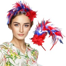 Feather Headband Elastic Fascinator Headband Stylish Ladies Carnival Fes... - £15.99 GBP