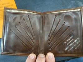 Vtg Pocket Wallet Golden Steer of Vitron Faux Leather Card Holder - £11.87 GBP