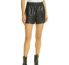 Festive Black Real Sheepskin Leather Handmade Shorts Women&#39;s Shorts Pocket - £68.82 GBP