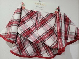 3pc Christmas Red Tartan Plaid Stockings &amp; Tree Skirt Home Decor 50&quot; - £55.38 GBP