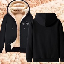   Print Hoodies Winter Lambs Zipper Jacket Streetwear Y2K Thicken Warm Sweatshir - £101.92 GBP