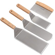 Stainless Steel Metal Spatula Set - Teppaniyaki Spatulas - Griddle Scraper Flat  - £40.23 GBP