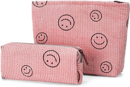 Makeup Bag Cosmetic Bags for Women Travel Makeup Bag Pink Small Make Up Brush Po - £19.79 GBP