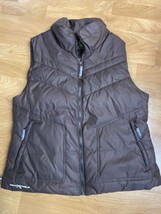 ZeroXposur Puffer Vest Women Brown M Down Feather Zip Up Pockets Sleeveless - £14.08 GBP