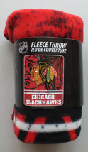 NHL Chicago Blackhawks Hockey Sports Team 50&quot; X 60&quot; Fleece Blanket Fabric Throw - £35.15 GBP