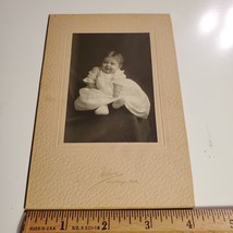 Antique Cabinet Card Photo 4&quot;x6.5 beautiful little baby girl in gown - £4.70 GBP