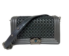 New Chanel Reverso Boy Medium Grey Woven Leather  Bag - £3,739.90 GBP