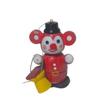 VTG 1970’s Wooden Handpainted/made Christmas Tree Ornament Mouse in Uniform - £8.00 GBP
