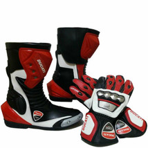 Ducati Corse Motorcycle Cowhide Leather Shoe and Glove Racing Motorbike Boot GP - £99.65 GBP