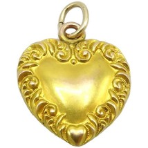 Beautiful Antique Victorian 14K Yellow Gold Heart Locket Pendant - $450.00