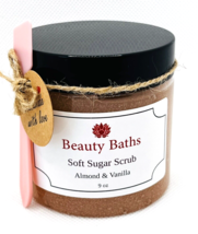 Almond Vanilla Soft Sugar Scrub Exfoliating Body Scrub gift for her bath... - $9.45