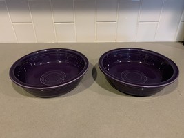 Vintage Fiesta Fiestaware Purple Plum Cereal Soup Bowls 7&quot; Retired 2002 - £20.80 GBP