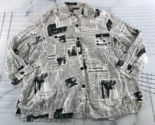Come N See Button Down Shirt Mens Extra Large White Newsprint Button Acc... - $23.12