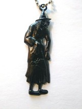 Halloween Plastic Witch Keychain Gothic Spooky Gift Black Creepy Cool Vintage  - £7.28 GBP