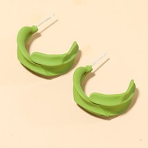 2021 New Simple Fresh Green Hoops Earrings Women Geometric Circle C Shaped Hoop  - £6.71 GBP