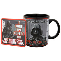 Darth Vader I Take My Coffee On The Dark Side Ceramic Mug w/ Coaster Multi-Color - £20.76 GBP