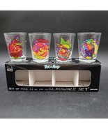New Rick and Morty Colorful TieDie Faces 1.5 Oz. Mini Shot Bar Glasses S... - $228.52 MXN