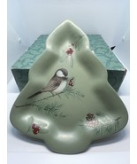Pfaltzgraff Winterwood Christmas Tree Shaped Plate with Bird USA Made - €13,88 EUR