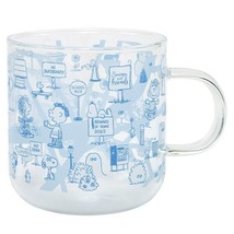 Snoopy heat-resistant glass mug (ALL PEANUTS 2/Blue) - $60.78