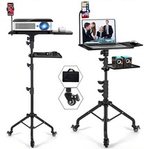 Projector Tripod Stand With Wheels Adjustable Height Laptop Tripod Stand... - $79.99