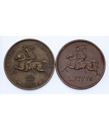 Lituanie 2-Coin Kit 1925 10 Centu (XF) &amp; 1936 5 Centai (Au) - $85.94 CAD