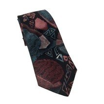 George Machado Zylos Men&#39;s Classic Geometric Necktie 100 % Silk, Maroon ... - $28.50