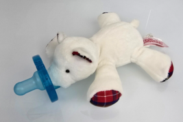 An item in the Baby category: WubbaNub Infant Baby Soothie Pacifier Baby Polar Bear White Red Plaid Plush Toy