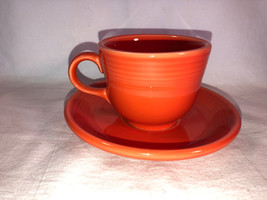 Fiesta Orange Tea Cup &amp; Saucer Mint - £7.98 GBP