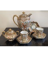 Gorgeous Vintage Nippon Porcelain Chocolate Pot Sugar Bowl Cups and Saucers - £1,168.57 GBP