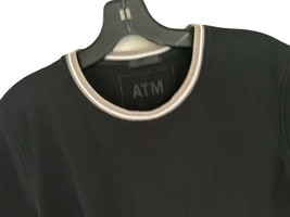 ATM Anthony Thomas Melillo T-Shirt Tee Cotton Crewneck Black White Detai... - $18.80