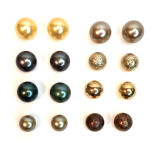 Jewelry Lot of 8 Pairs of Metallic Luster Stud Post Earrings (No Backs) ... - $10.00