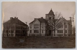 Omro WI Wisconsin RPPC Old High School &amp; Manual Training 1910 Photo Postcard Q27 - £23.52 GBP