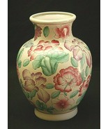 Vintage Style 12&quot; Chinese Porcelain Vase Hand Painted Floral Pastel Colors - £30.95 GBP