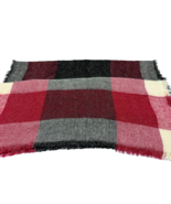 Lane Bryant Red Plaid Scarf Shawl Womens Winter Fringe Sweater Wrap One ... - $23.28