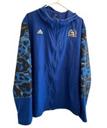 Adidas 125th Boston Marathon Men XL Windbreaker Jacket Blue 2021 Full Zi... - $42.75