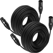 Mikiz Xlr Cables 50 Feet 2 Packs Premium Balanced Microphone Mic Cord 3 Pin Xlr - £41.91 GBP