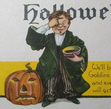Halloween Postcard Nash Series 38 Wizard Warlock Goblins Ghosts Poem Unused - £91.67 GBP