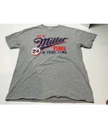 Cleveland Indians It&#39;s Miller Time in Tribe Town 24 Mens Gray T-shirt Sz... - £7.78 GBP