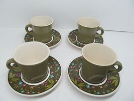 Franciscan Fashion Manor Montego Set Of 4 Cups 4 Saucers And 1 Open Sugar Bowl - £27.97 GBP