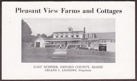 East Sumner, ME Tri-Fold Brochure, 1920s - Pleasant View Farms &amp; Cottages - $12.75