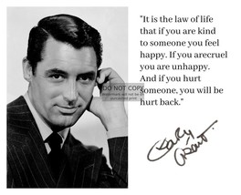 Cary Grant &quot;It Is The Law Of Life That If You Are Kind&quot; Quote 8X10 Photo - £6.67 GBP