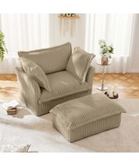 Camel Corduroy Slipcovered Deep Seat Armchair & Ottoman Set - €405,04 EUR Camel Corduroy Slipcovered Deep Seat Armchair & Ottoman Set - €405,04 EUR